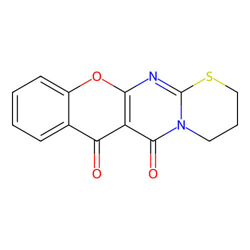 3,4-dihydro-2H-chromeno[2',3':4,5]pyrimido[2,1-b][1,3]thiazine-6,7-dione structure