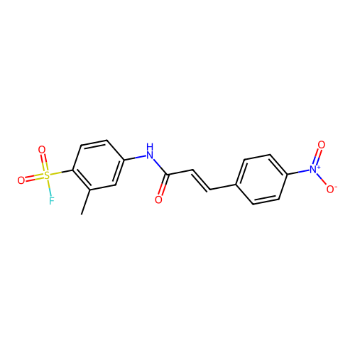 2-Methyl-4-(3-(4-nitrophenyl)acrylamido)benzene-1-sulfonyl fluoride structure
