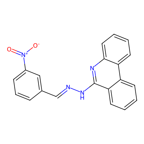 6-[(2E)-2-(3-nitrobenzylidene)hydrazinyl]phenanthridine structure