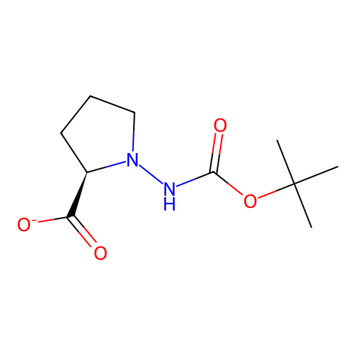 1-{[tert-Butoxy(hydroxy)methylidene]amino}pyrrolidine-2-carboxylatato structure