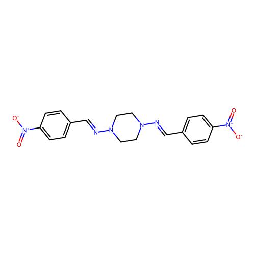 n,n'-bis(4-nitrobenzylidene)piperazine-1,4-diamine structure