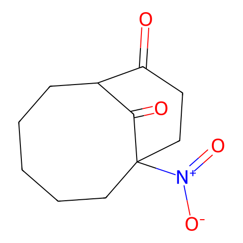 1-Nitrobicyclo[5.3.1]undecane-8,11-dione structure
