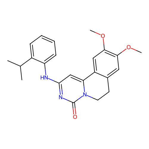 2-((2-isopropylphenyl)amino)-9,10-dimethoxy-6,7-dihydro-4H-pyrimido[6,1-a]isoquinolin-4-one structure
