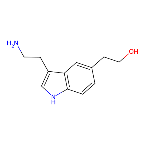 2-[3-(2-aminoethyl)-1H-indol-5-yl]ethanol structure