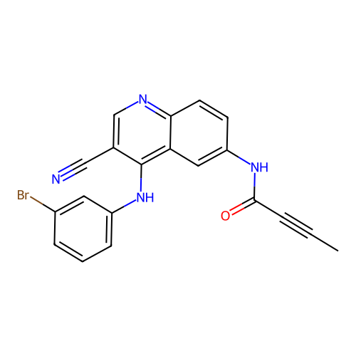 N-[4-[(3-Bromophenyl)amino]-3-cyano-6-quinolinyl]butynamide structure