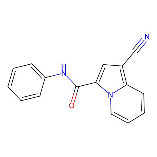1-cyano-N-phenylindolizine-3-carboxamide structure