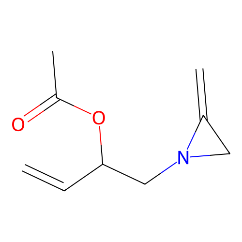 1-(2-Methylideneaziridin-1-yl)but-3-en-2-yl acetate structure
