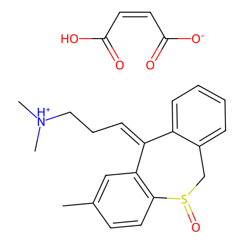 Dibenzo(b,e)thiepin-delta(sup 11(6H),gamma)-propylamine, N,N,2-trimethyl-, 5-oxide, maleate (1:1), (E)- structure