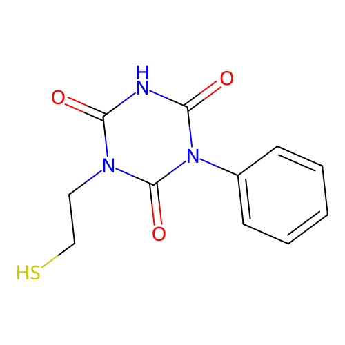 1-(2-Mercaptoethyl)-3-phenyl-2,4,6-trioxohexahydro-S-triazine structure