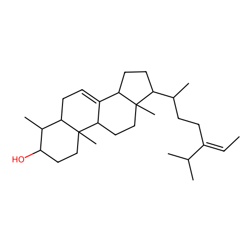(3beta,4beta,5alpha,24Z)-4-Methylstigmasta-7,24(28)-dien-3-ol structure