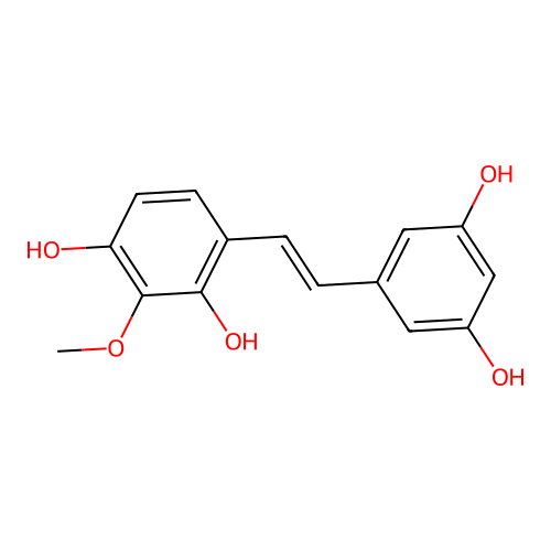 4-[(E)-2-(3,5-dihydroxyphenyl)ethenyl]-2-methoxybenzene-1,3-diol structure