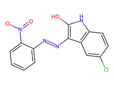 5-Chloro-3-[2-(2-nitrophenyl)hydrazinyl]indol-2-one structure