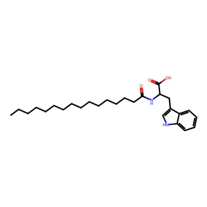 2-(hexadecanoylamino)-3-(1H-indol-3-yl)propanoic acid structure