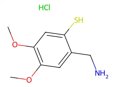 2-(Aminomethyl)-4,5-dimethoxybenzenethiol;hydrochloride structure
