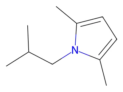 2,5-dimethyl-1-(2-methylpropyl)-1H-pyrrole structure