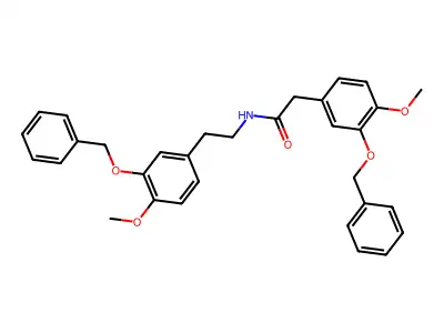 2-[3-(benzyloxy)-4-methoxyphenyl]-N-{2-[3-(benzyloxy)-4-methoxyphenyl]ethyl}acetamide structure