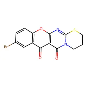 9-bromo-3,4-dihydro-2H-chromeno[2',3':4,5]pyrimido[2,1-b][1,3]thiazine-6,7-dione structure