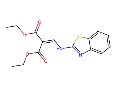 Propanedioic acid, [(2-benzothiazolylamino)methylene]-, diethyl ester structure
