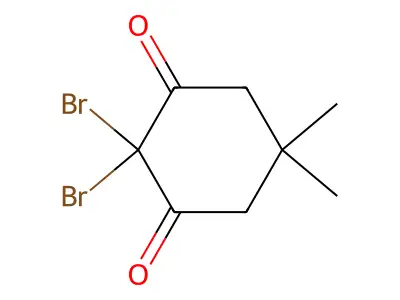 2,2-Dibromo-5,5-dimethylcyclohexane-1,3-dione structure