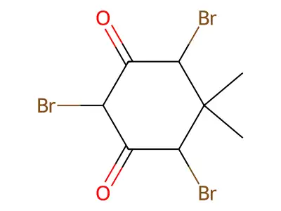 2,4,6-Tribromo-5,5-dimethylcyclohexane-1,3-dione structure