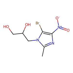 3-(5-Bromo-2-methyl-4-nitro-1H-imidazol-1-yl)propane-1,2-diol structure