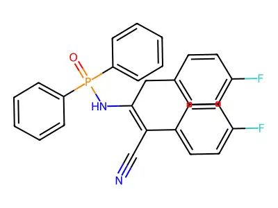 3-(Diphenylphosphorylamino)-2,4-bis(4-fluorophenyl)but-2-enenitrile structure