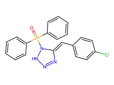 (5E)-5-[(4-chlorophenyl)methylidene]-1-diphenylphosphoryl-2H-tetrazole structure