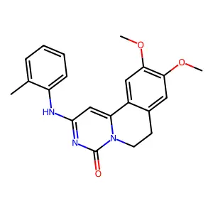 9,10-Dimethoxy-2-(2-methylanilino)-6,7-dihydropyrimido[6,1-a]isoquinolin-4-one structure