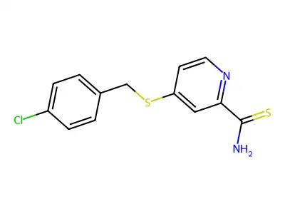 4-[(4-Chlorophenyl)methylsulfanyl]pyridine-2-carbothioamide structure