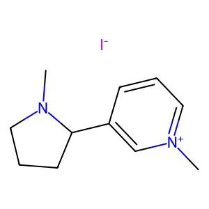 Pyridinium, 1-methyl-3-((2S)-1-methyl-2-pyrrolidinyl)-, iodide (1:1) structure