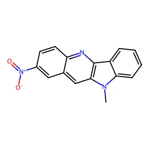 10-Methyl-2-nitroindolo[3,2-b]quinoline structure