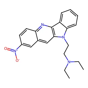 N,N-diethyl-2-(2-nitroindolo[3,2-b]quinolin-10-yl)ethanamine structure