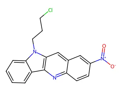10-(3-chloropropyl)-2-nitro-10H-indolo[3,2-b]quinoline structure