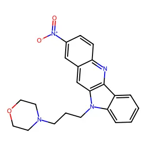 4-[3-(2-Nitroindolo[3,2-b]quinolin-10-yl)propyl]morpholine structure