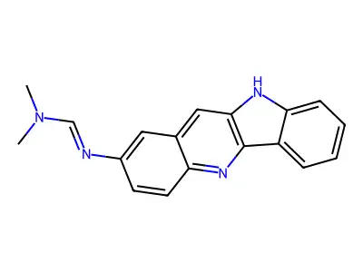 N'-10H-indolo[3,2-b]quinolin-2-yl-N,N-dimethylimidoformamide structure
