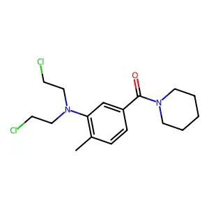 Piperidine, 1-(3-(bis(2-chloroethyl)amino)-p-toluoyl)- structure