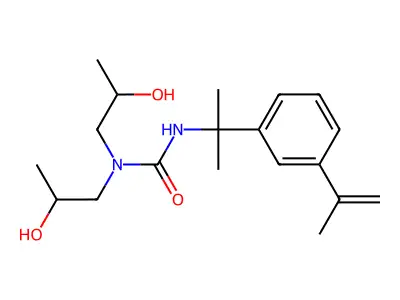 1,1-Bis(2-hydroxypropyl)-3-(2-(3-(prop-1-en-2-yl)phenyl)propan-2-yl)urea structure