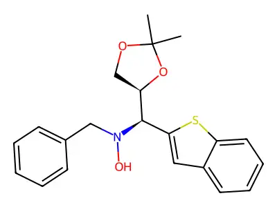 (alphaS)-alpha-[(4S)-2,2-Dimethyl-1,3-dioxolan-4-yl]-N-hydroxy-N-(phenylmethyl)benzo[b]thiophene-2-methanamine structure