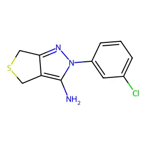 2-(3-chlorophenyl)-2H,4H,6H-thieno(3,4-c)pyrazol-3-amine structure
