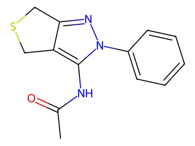N-(2-phenyl-4,6-dihydrothieno[3,4-c]pyrazol-3-yl)acetamide structure