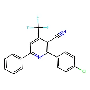 2-(4-Chlorophenyl)-6-phenyl-4-(trifluoromethyl)nicotinonitrile structure