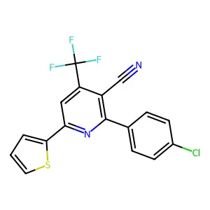 2-(4-Chlorophenyl)-6-(2-thienyl)-4-(trifluoromethyl)nicotinonitrile structure