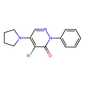 4-bromo-2-phenyl-5-(pyrrolidin-1-yl)pyridazin-3(2H)-one structure