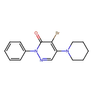 4-Bromo-2-phenyl-5-(1-piperidinyl)-3-pyridazinone structure
