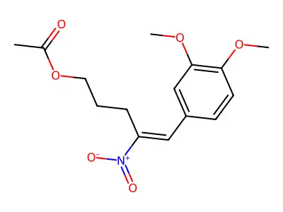 [5-(3,4-Dimethoxyphenyl)-4-nitropent-4-enyl] acetate structure