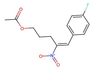 [5-(4-Fluorophenyl)-4-nitropent-4-enyl] acetate structure