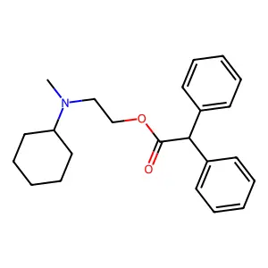 Acetic acid, diphenyl-, 2-(cyclohexylmethylamino)ethyl ester structure