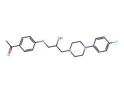 1-(4-{3-[4-(4-Fluorophenyl)piperazin-1-yl]-2-hydroxypropoxy}phenyl)ethanone structure