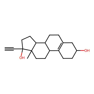 (3alpha,17alpha)-19-Norpregn-5(10)-en-20-yne-3,17-diol structure