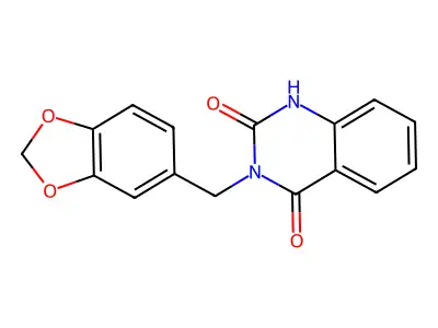 3-(1,3-benzodioxol-5-ylmethyl)-1H-quinazoline-2,4-dione structure
